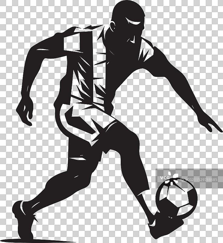 比赛日荣耀单色足球运动员图片素材