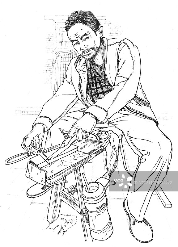 磨剪子图片素材