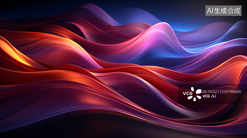 【AI数字艺术】颜色华丽的波浪线条背景图片素材