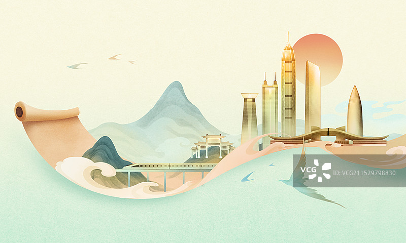 深圳国风天际线图片素材