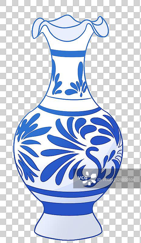 青花瓷国风插画图片素材