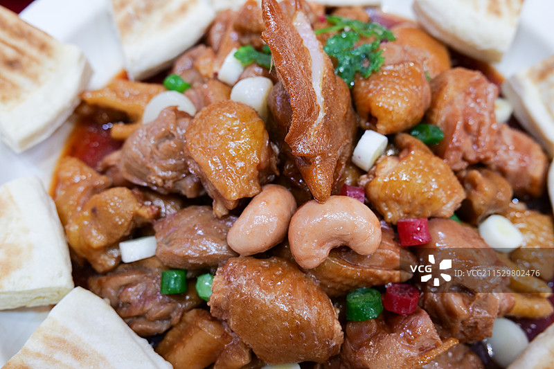 炒鸡配锅饼图片素材