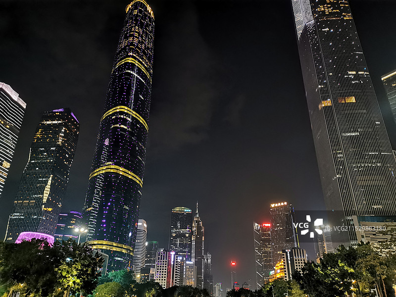 夜间的珠江新城图片素材