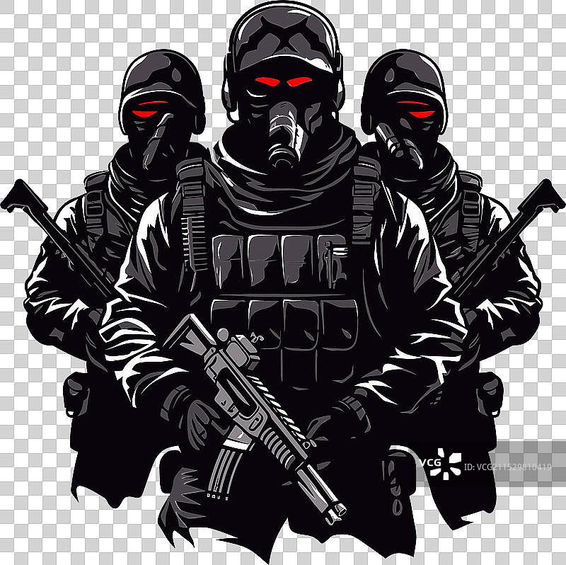 隐秘的单色勇气肖像图片素材