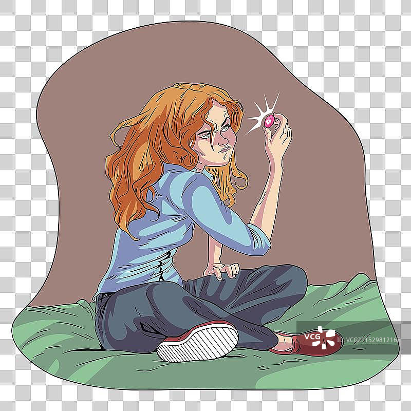 一幅强有力的金发年轻人的描绘图片素材