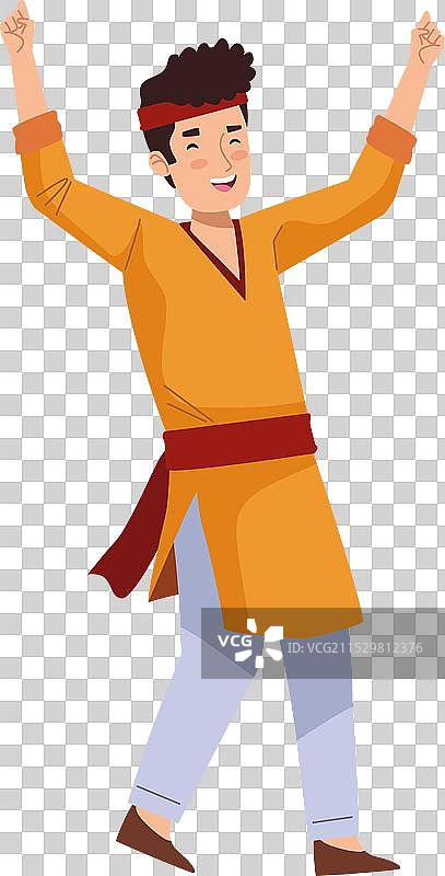 穿着传统印度教服饰的印度人图片素材