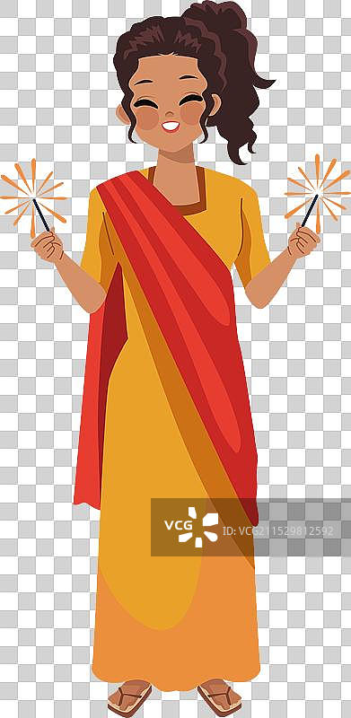 快乐的排灯节庆祝，女人手中拿着灯笼图片素材