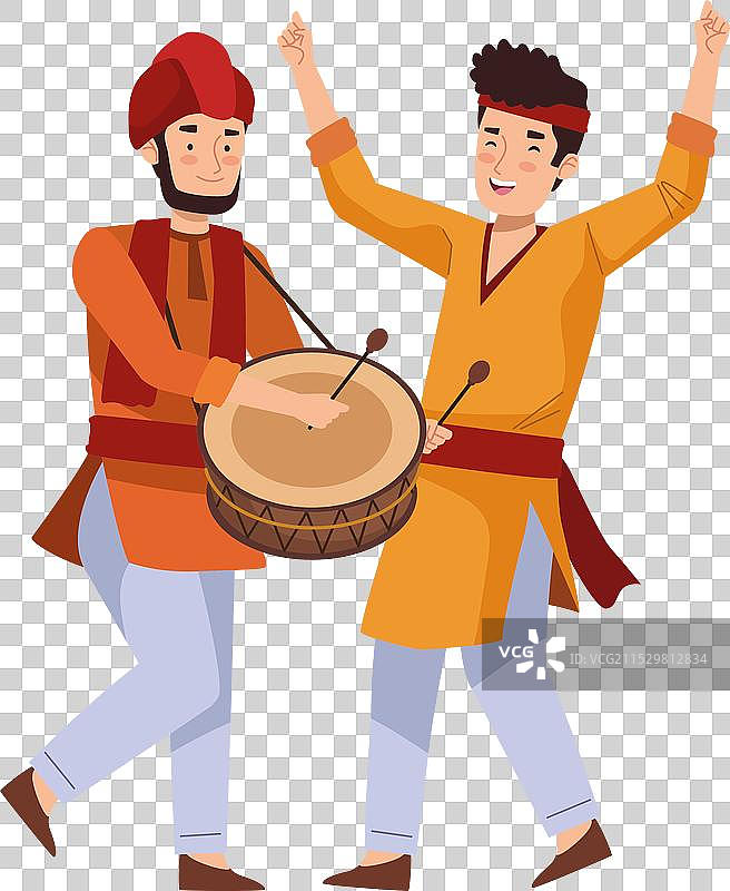 印度教节日甘尼许的鼓手图片素材