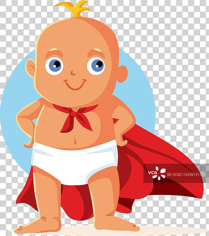 穿着红色斗篷的超级英雄宝宝图片素材