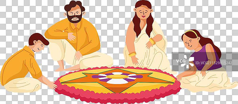 印度教徒在丰收节Onam庆祝活动中图片素材