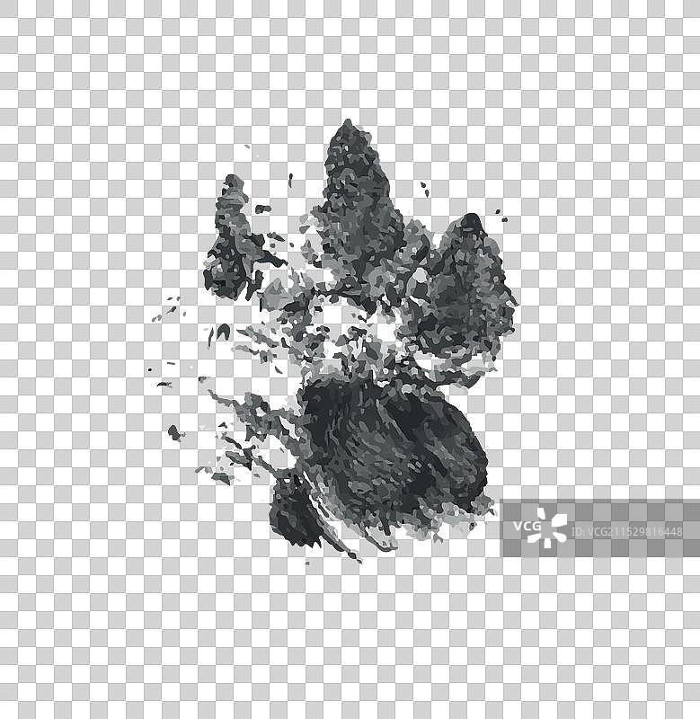 狗猫爪子脚印磨损痕迹图标小狗小猫图片素材