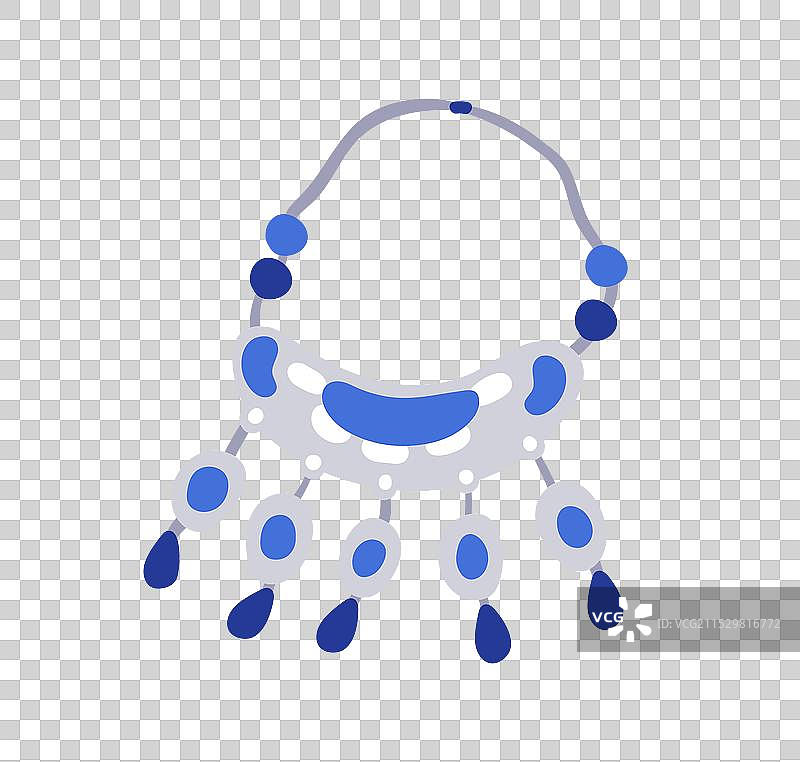 蓝色宝石吊坠项链饰品图片素材