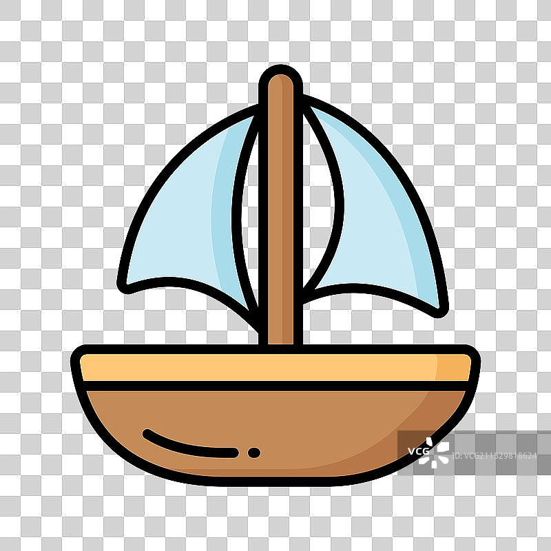 海上旅行的摩托游艇设计图标图片素材