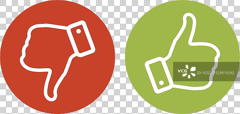 点赞和点踩图标符号集图片素材