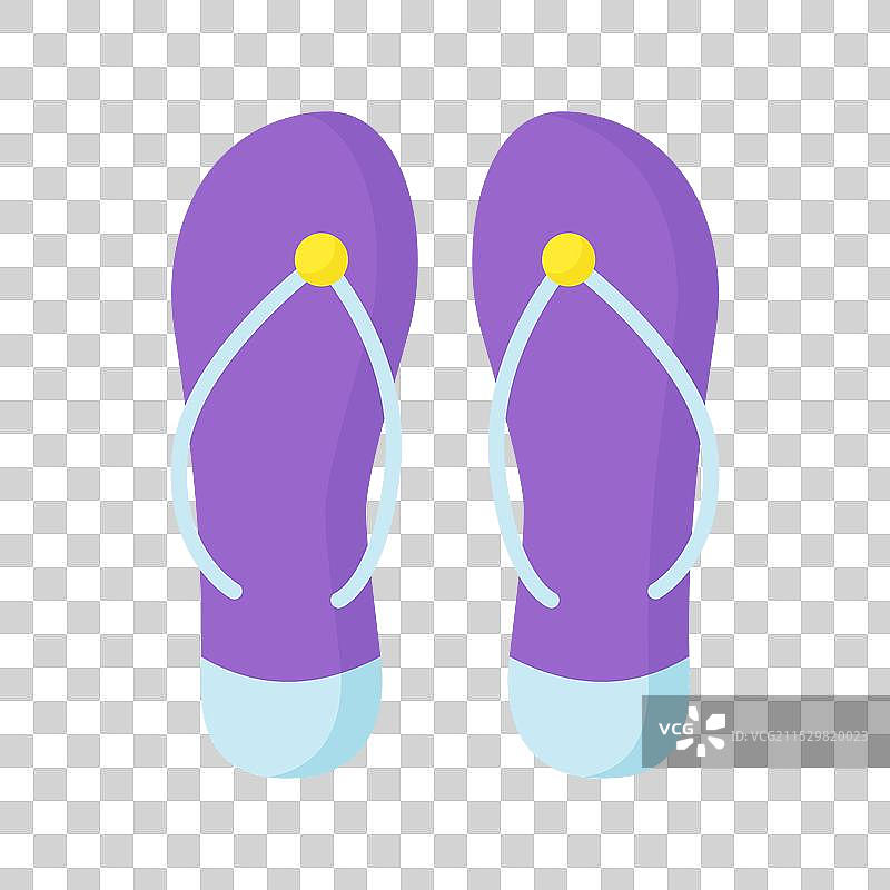 现代风格的拖鞋图标，背景透明图片素材