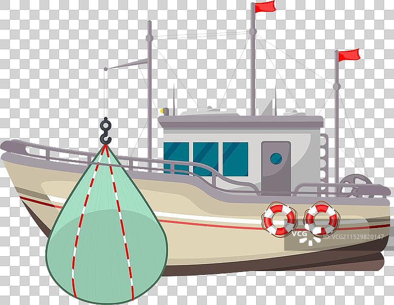 孤立在白色背景上的渔船图片素材