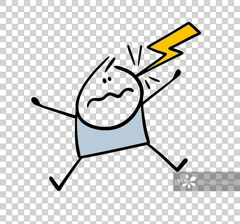 卡通不幸的小人正处于恍惚状态图片素材