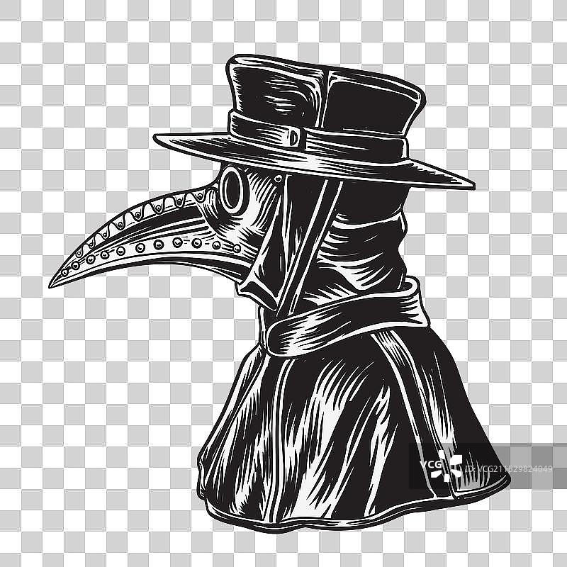 戴鸟面具的瘟疫医生图片素材