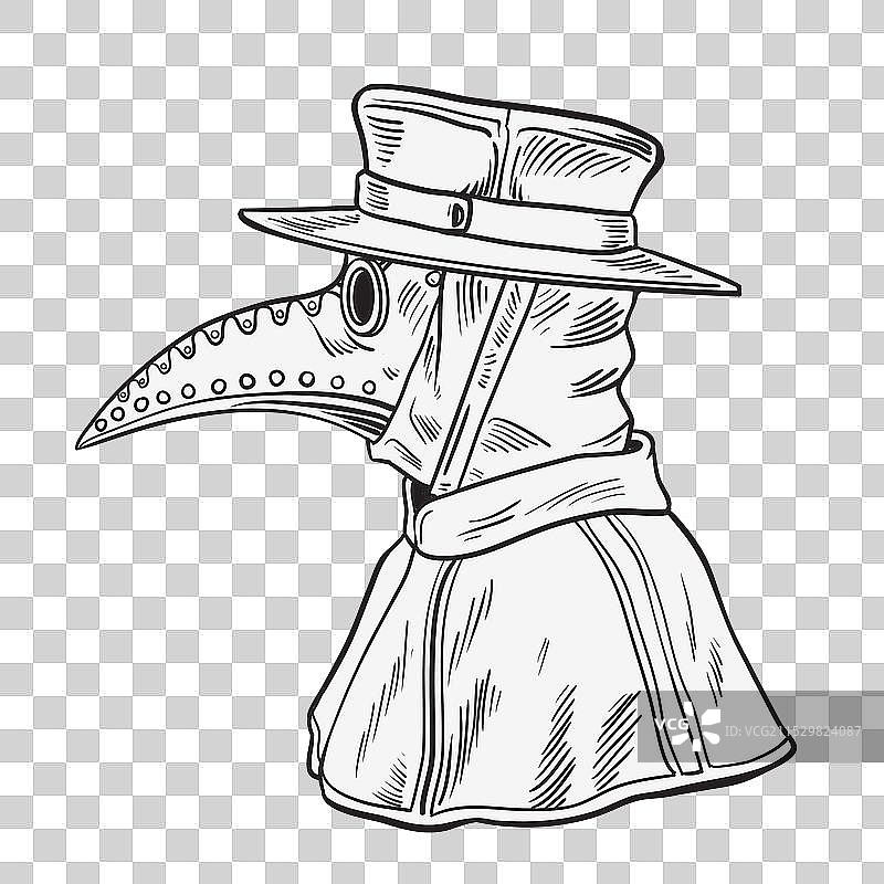 戴鸟面具的瘟疫医生图片素材