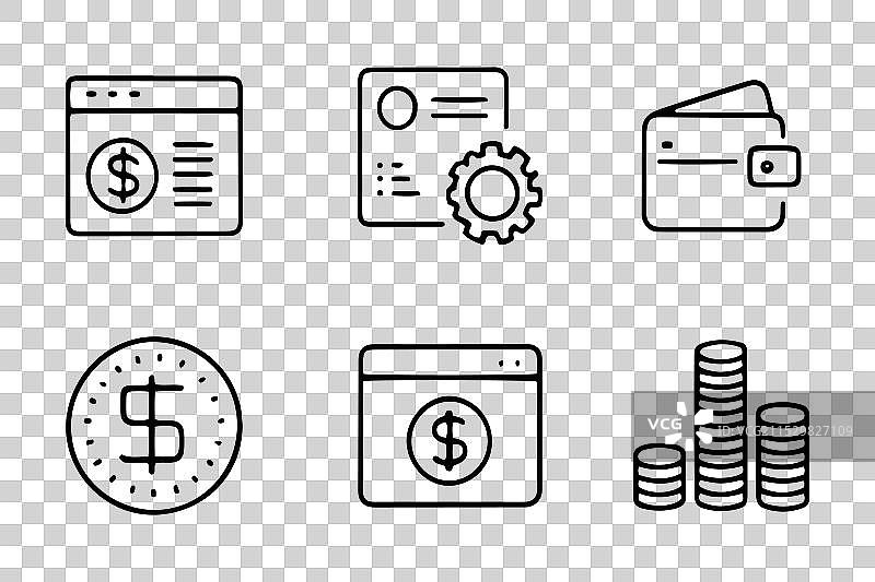 与交换概念相关的图标集，孤立在白色背景上图片素材