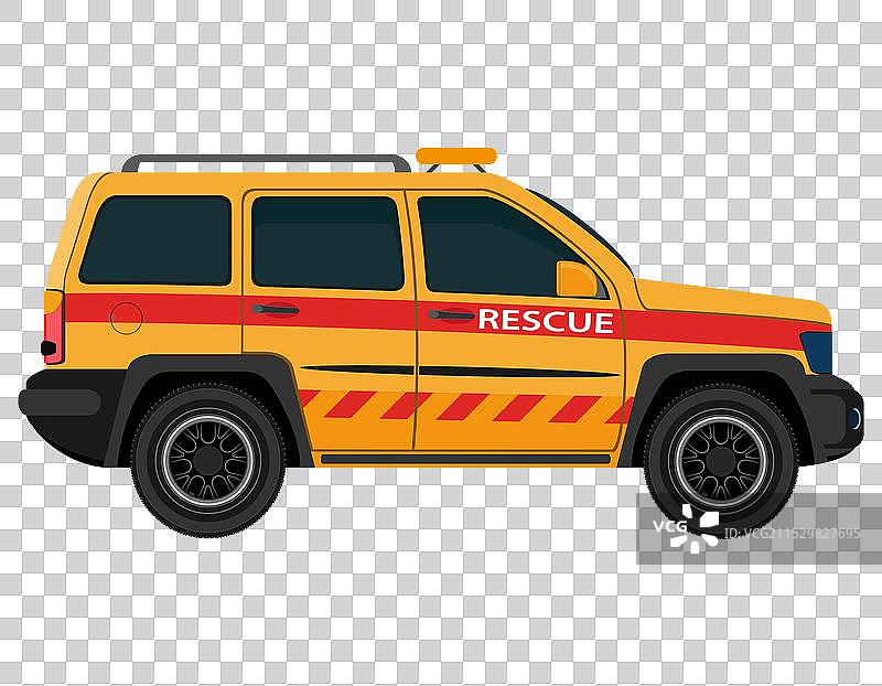 救援救生员汽车平面风格图片素材