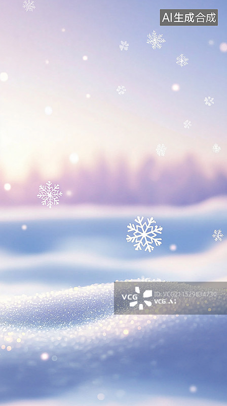 【AI数字艺术】冬日暖阳下的雪地图片素材