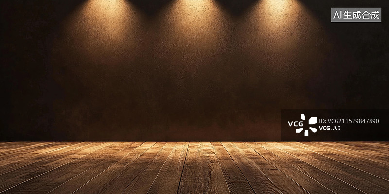 【AI数字艺术】木地板房间图片素材