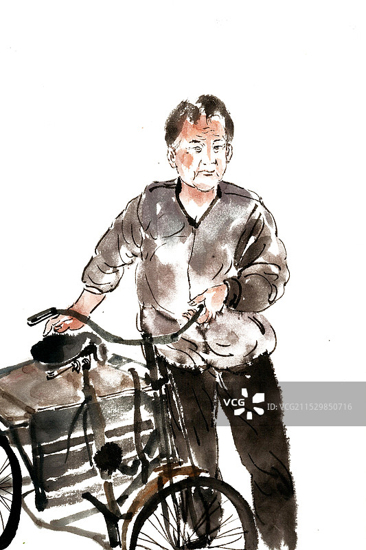 推三轮车的妇女图片素材