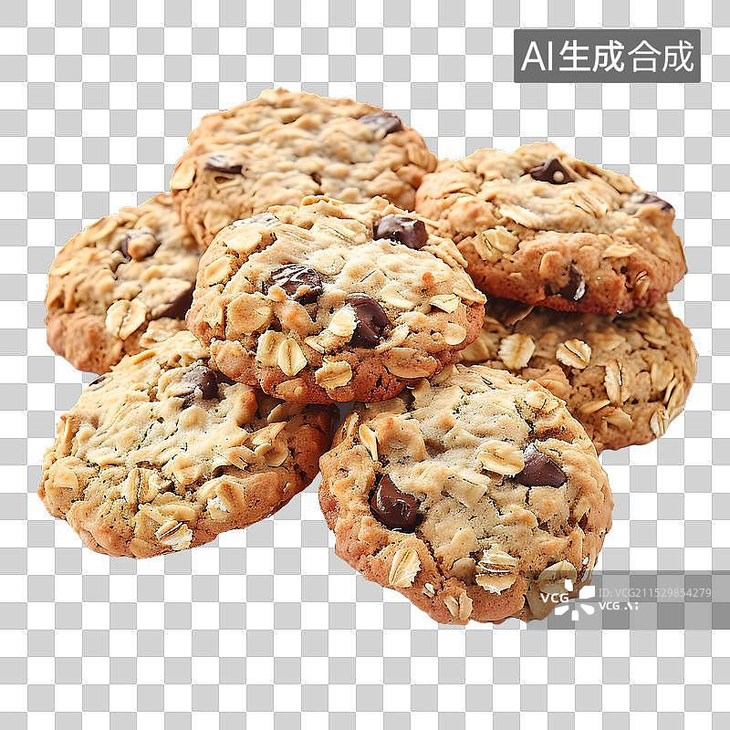 【AI数字艺术】免抠|燕麦巧克力碎饼干图片素材