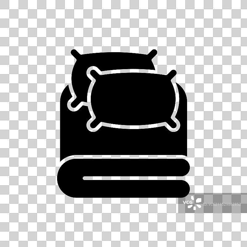 酒店床上用品套件与枕头图标套件图片素材