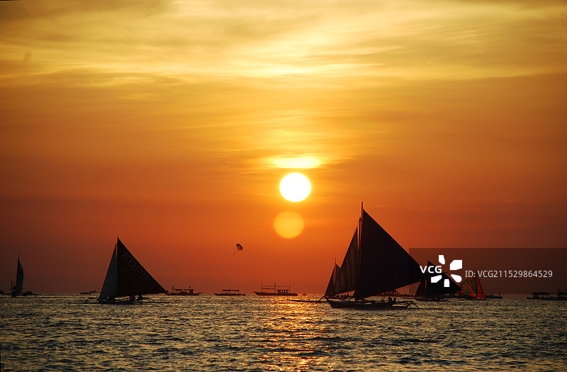 海边的落日图片素材