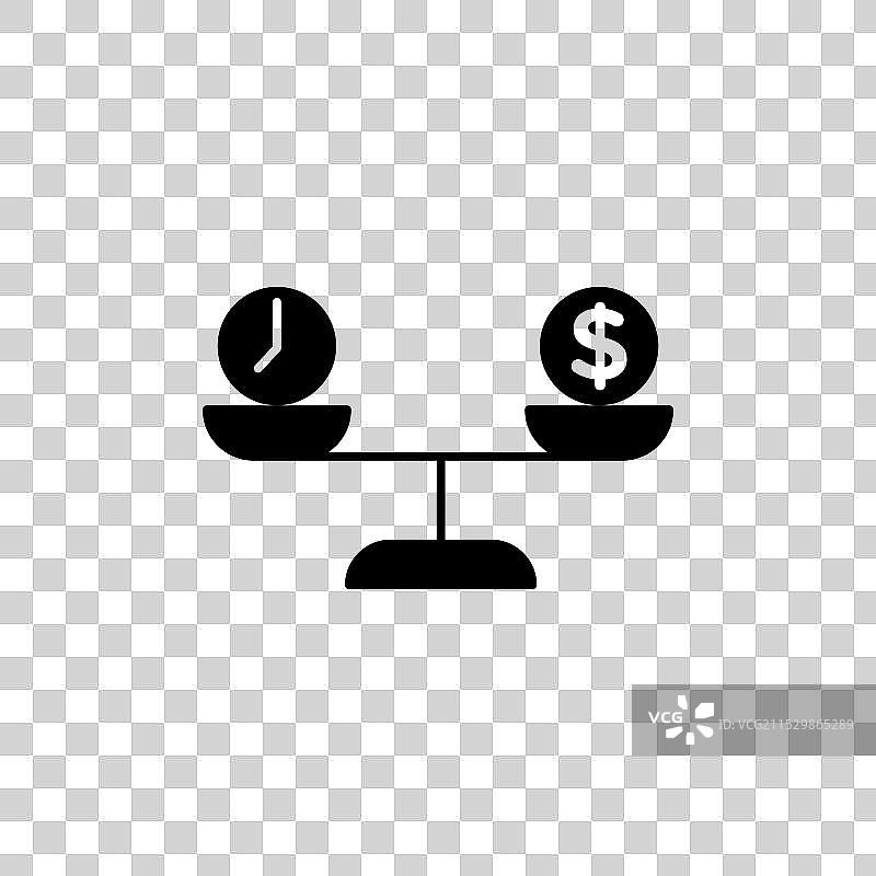 时间与金钱比例图标集 财务价值图片素材