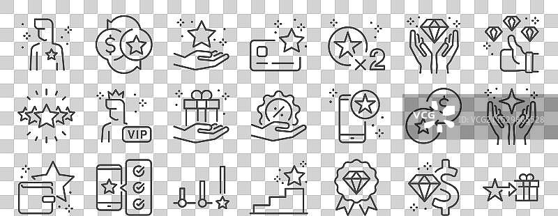 版权收益图标集图片素材
