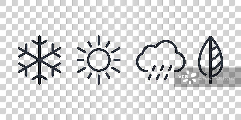 夏季、冬季、春季和秋季图标图片素材