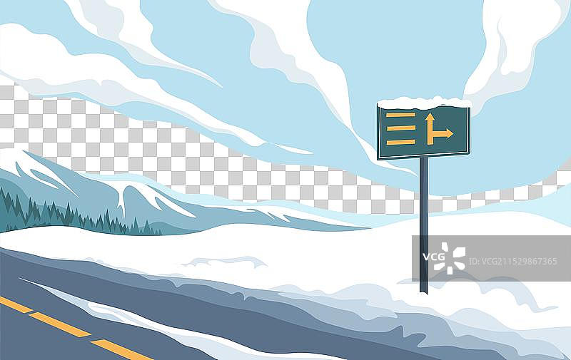 冬季景观中的路标图片素材