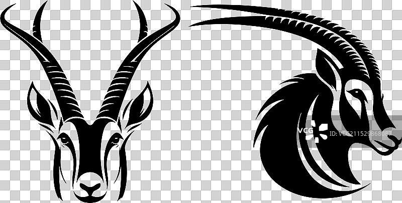 白色背景上的羚羊头部标志设计 5图片素材