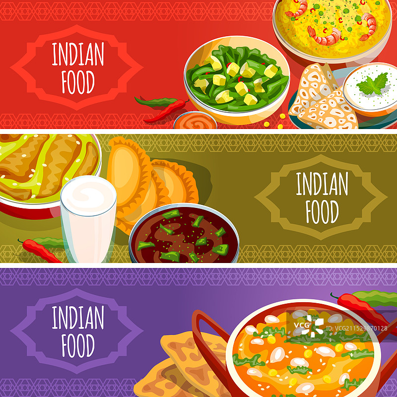 印度美食横幅系列图片素材