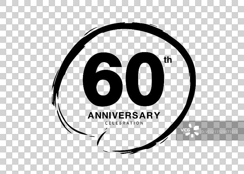 60周年庆典标志 黑色图片素材