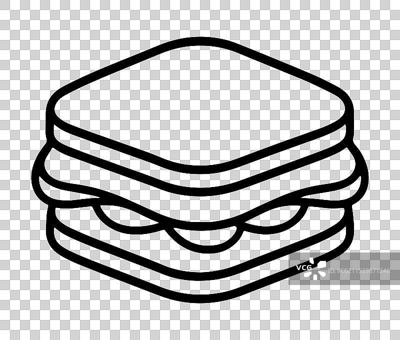 三明治图标标志，背景为白色图片素材