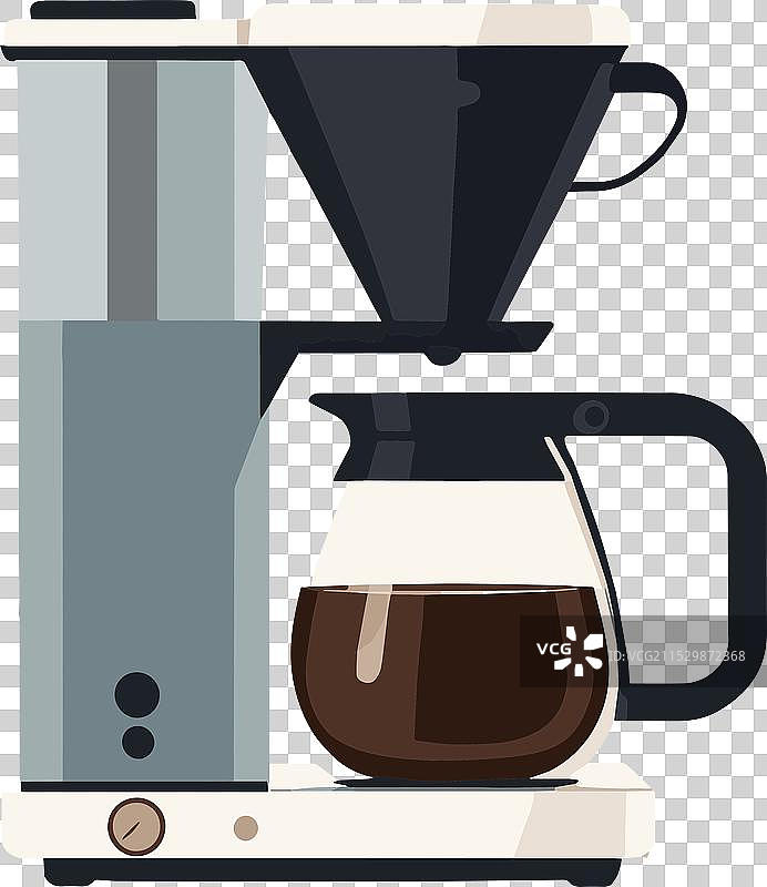 咖啡机正在积极冲泡一杯新鲜的咖啡图片素材