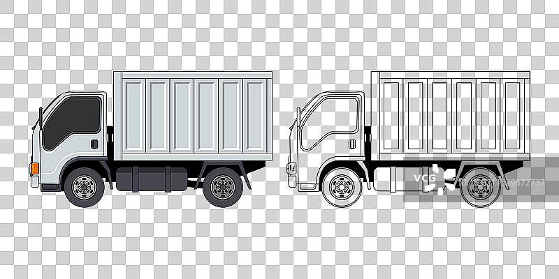 卡通设计的箱式货车图片素材