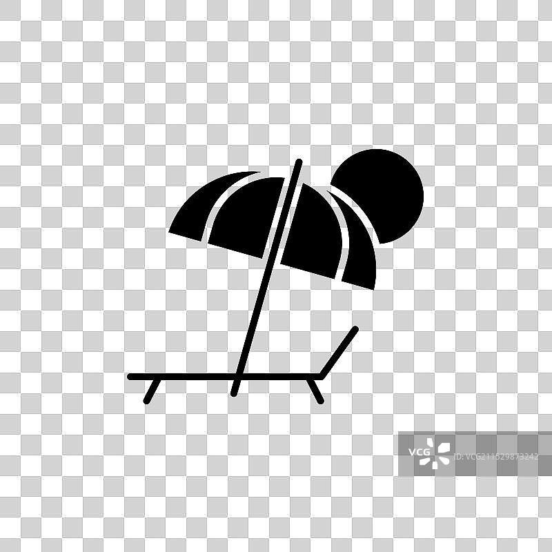 沙滩椅图标集，伞，休闲，夏季图片素材