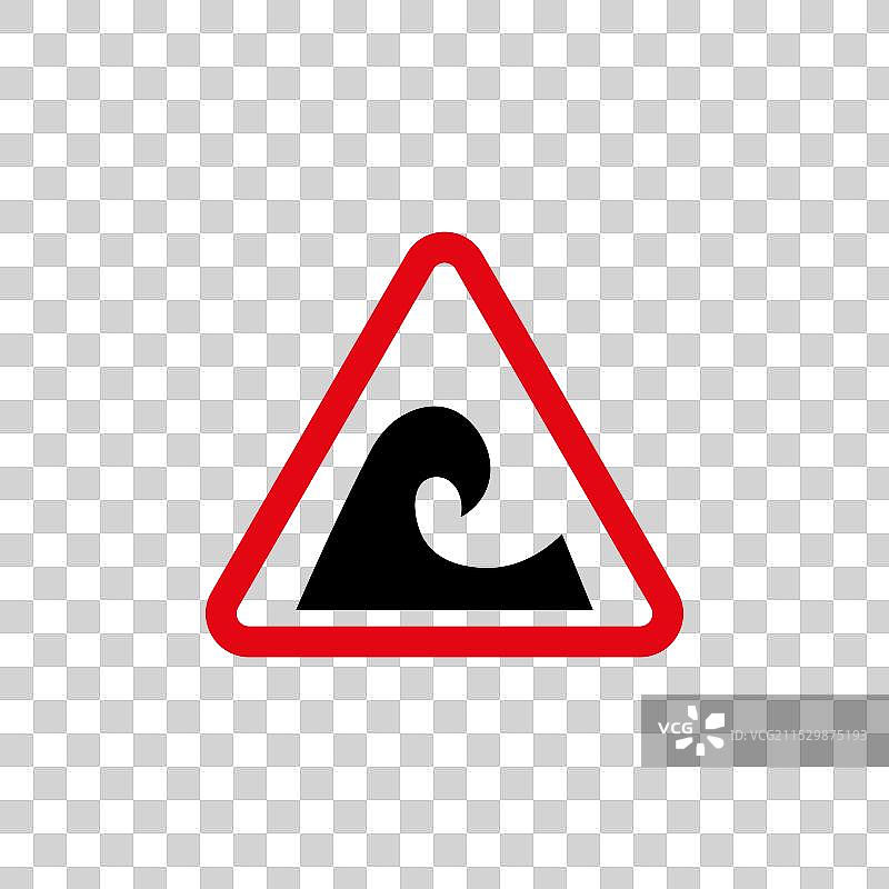 海浪警告标志图标集图片素材