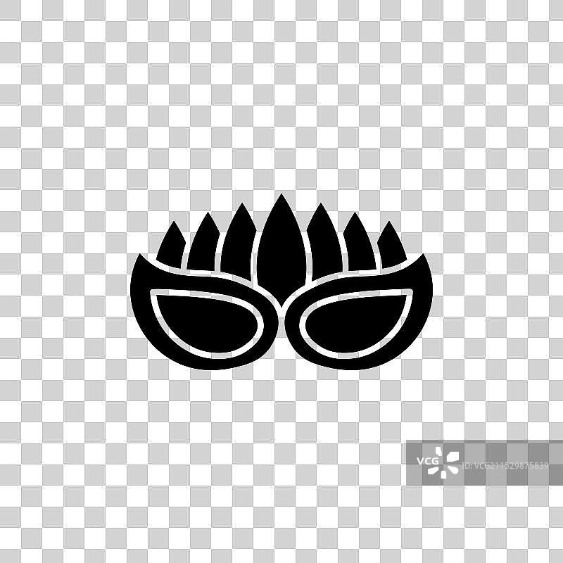 巴西狂欢节庆祝活动面具图标集图片素材