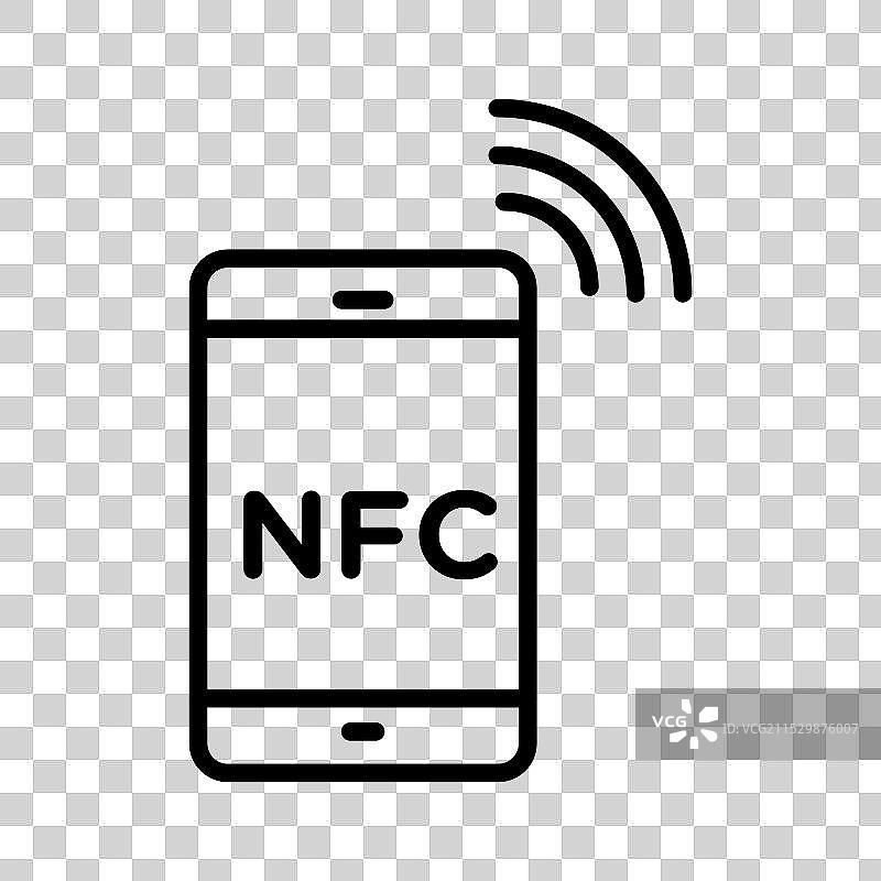 NFC通信图标集，智能手机非接触式功能图片素材