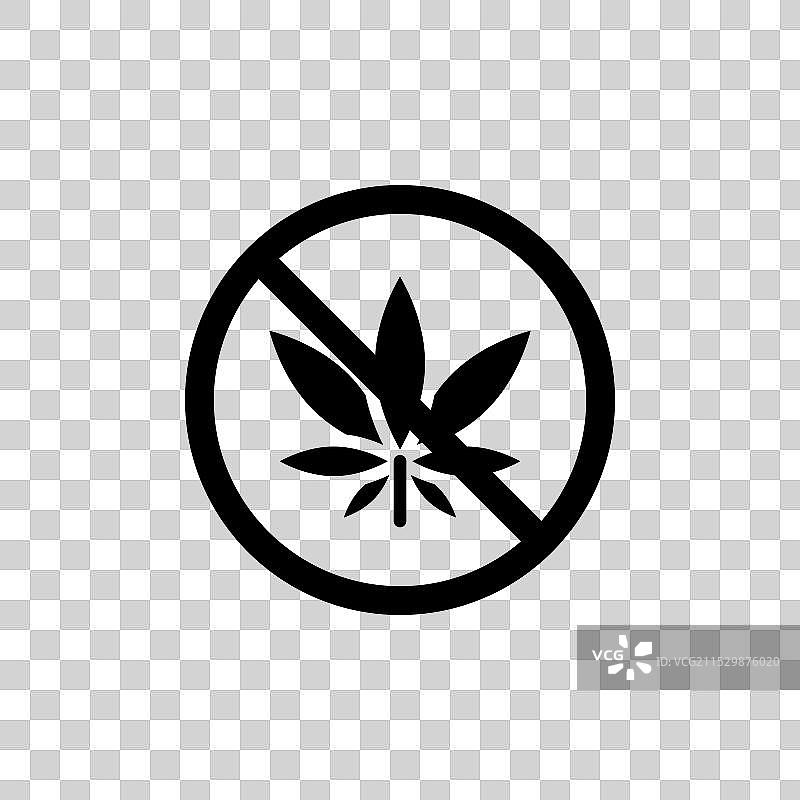 禁止大麻标志图标集，包含大麻和草药图片素材