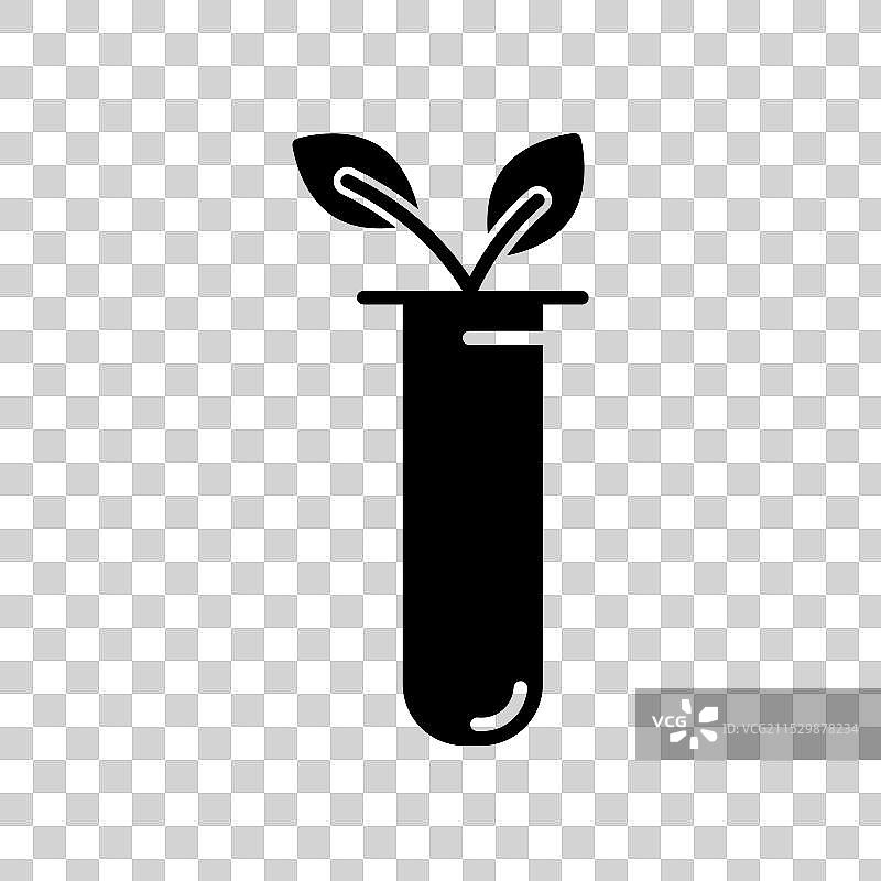 试管与植物图标集，实验室土壤生物学图片素材