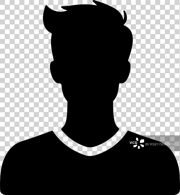 一个男人的剪影，人物头像或图标1图片素材