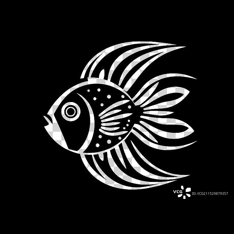 天使鱼 - 极简和简单的轮廓图片素材
