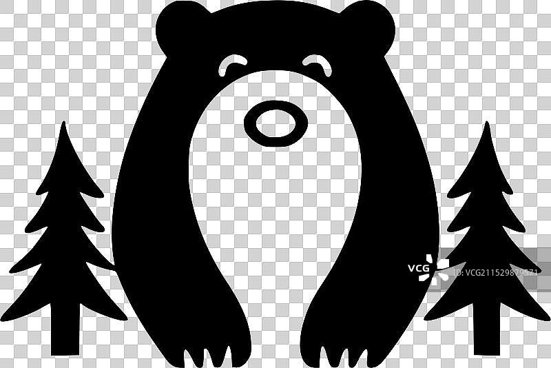 熊 - 极简和扁平化的标志图片素材